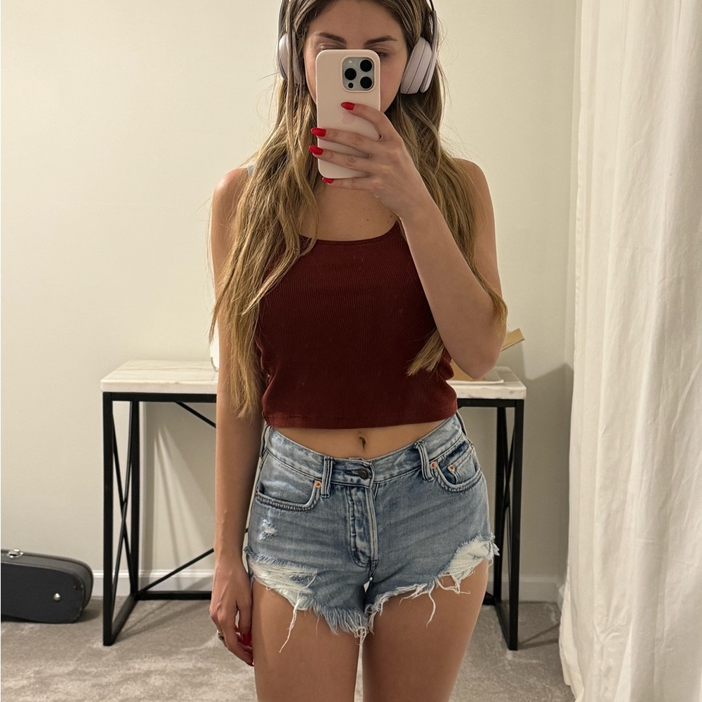 Free People Ripped Jean Shorts